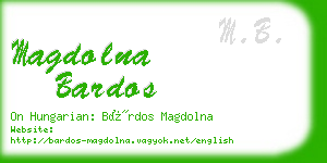 magdolna bardos business card